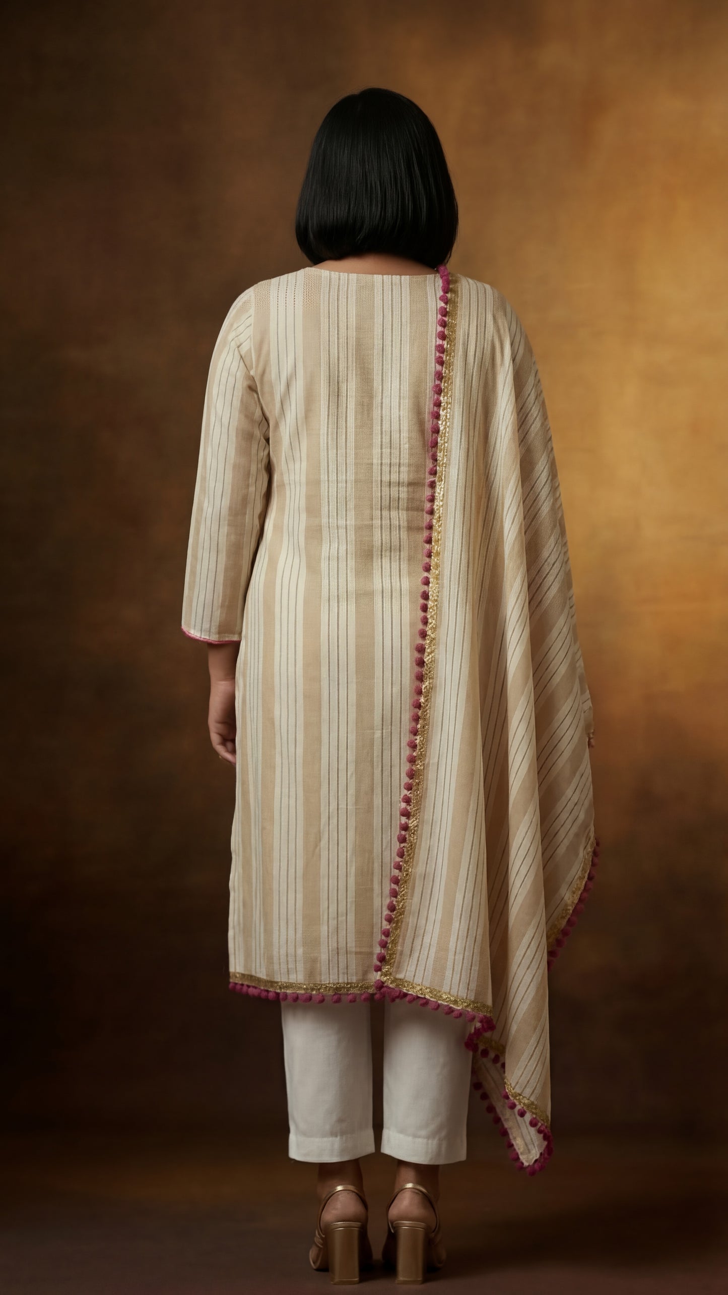 Rose Tassel Striped Set