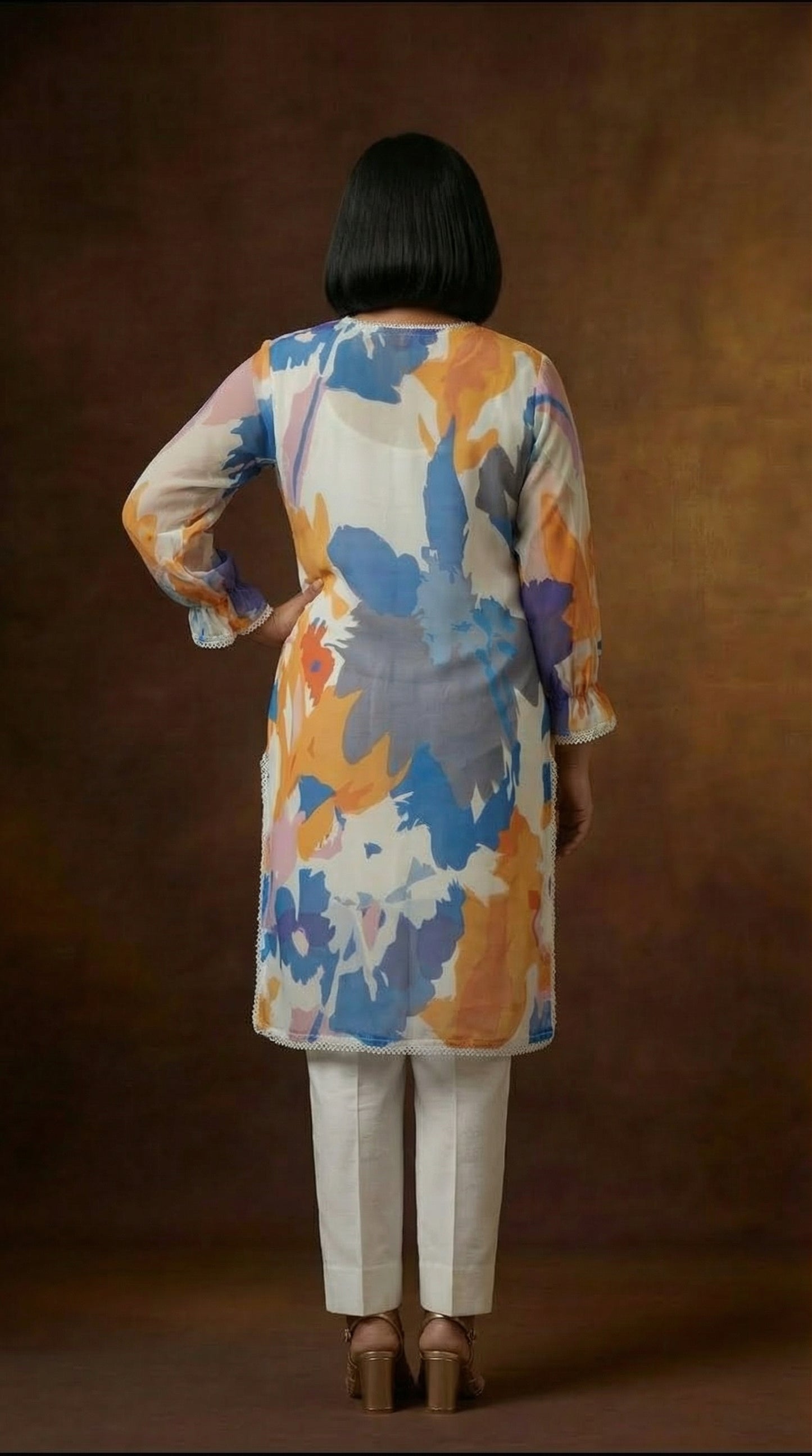 Aqua Bloom Kurti