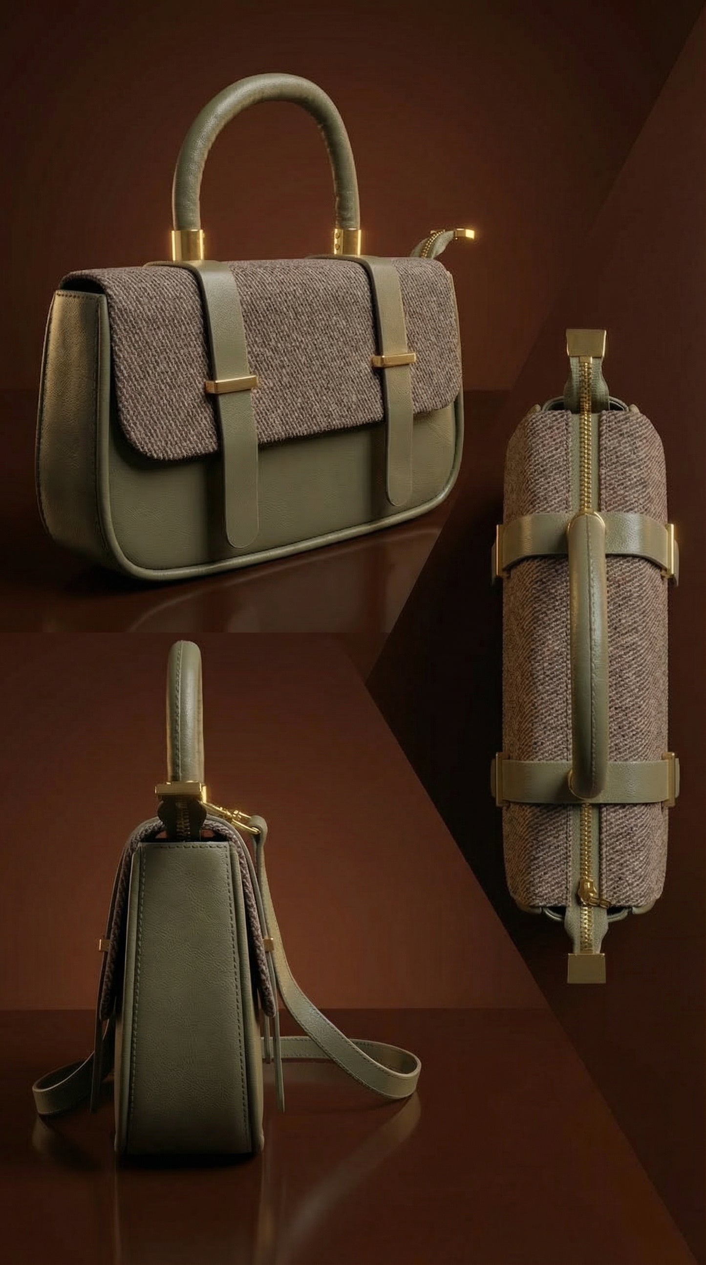 Olive Epoque Top-Handle Bag