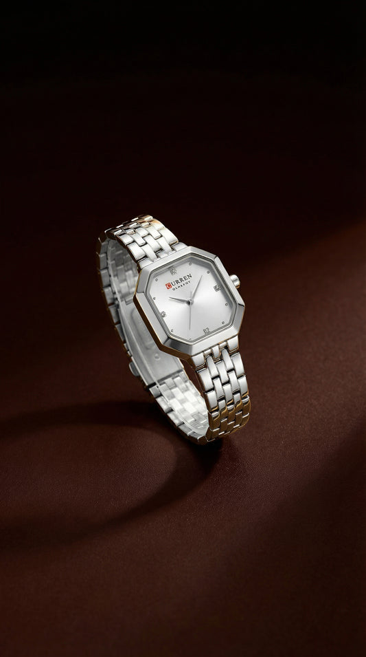 CURREN Rectangular Stainless Steel Quartz Watch