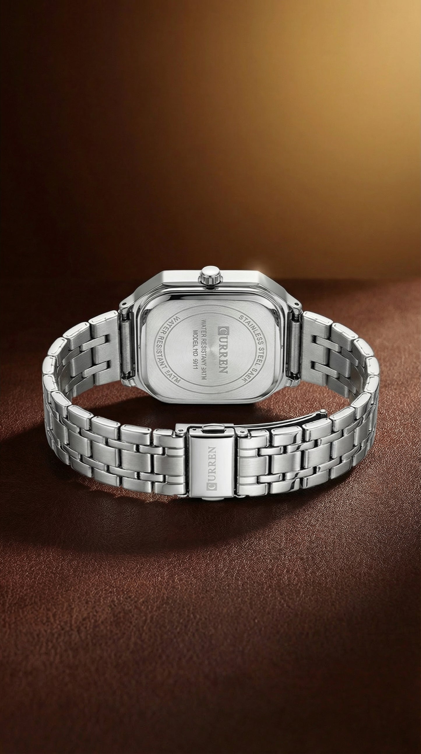 CURREN Rectangular Stainless Steel Quartz Watch