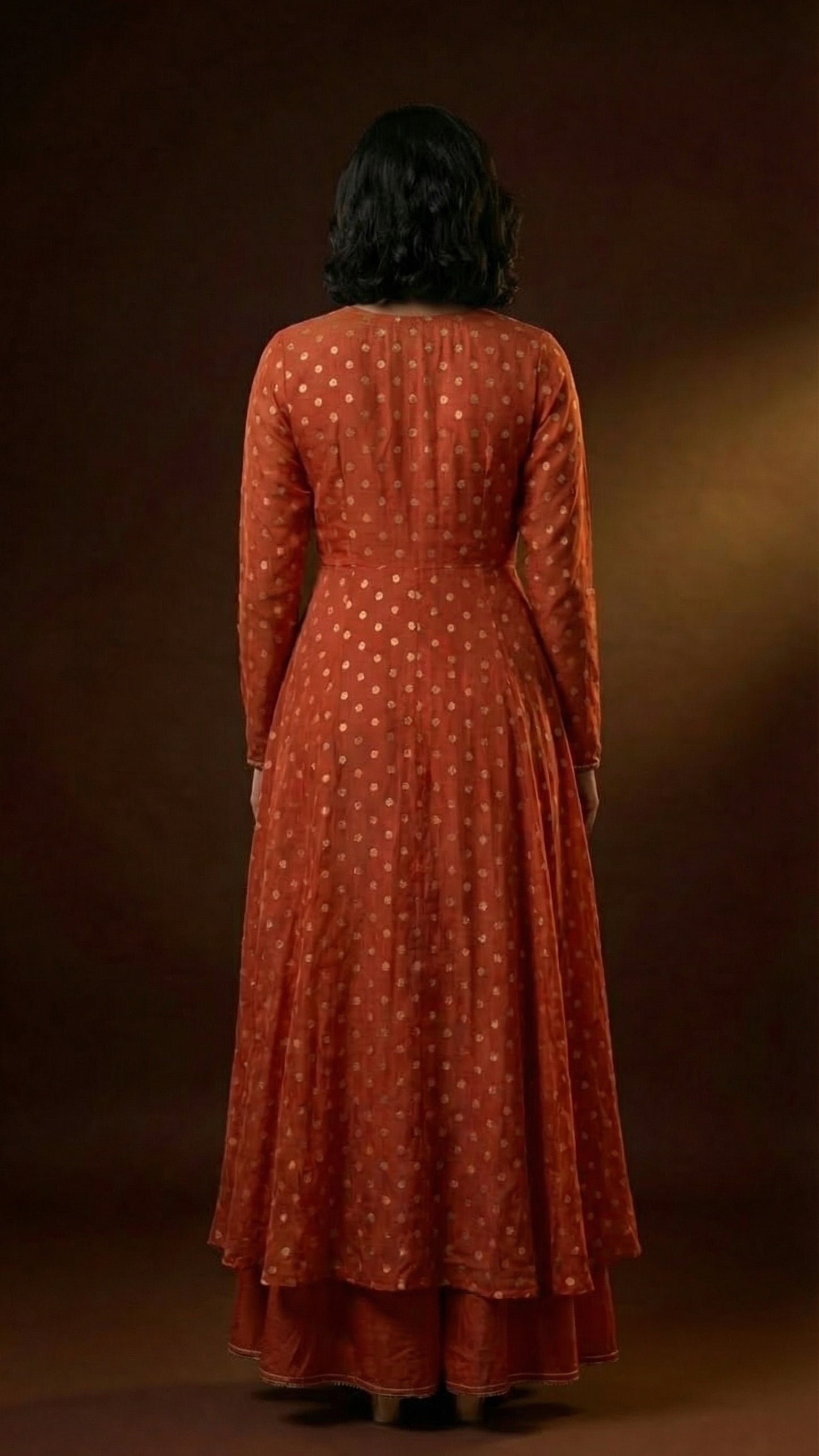 Rust Royale Layered Anarkali