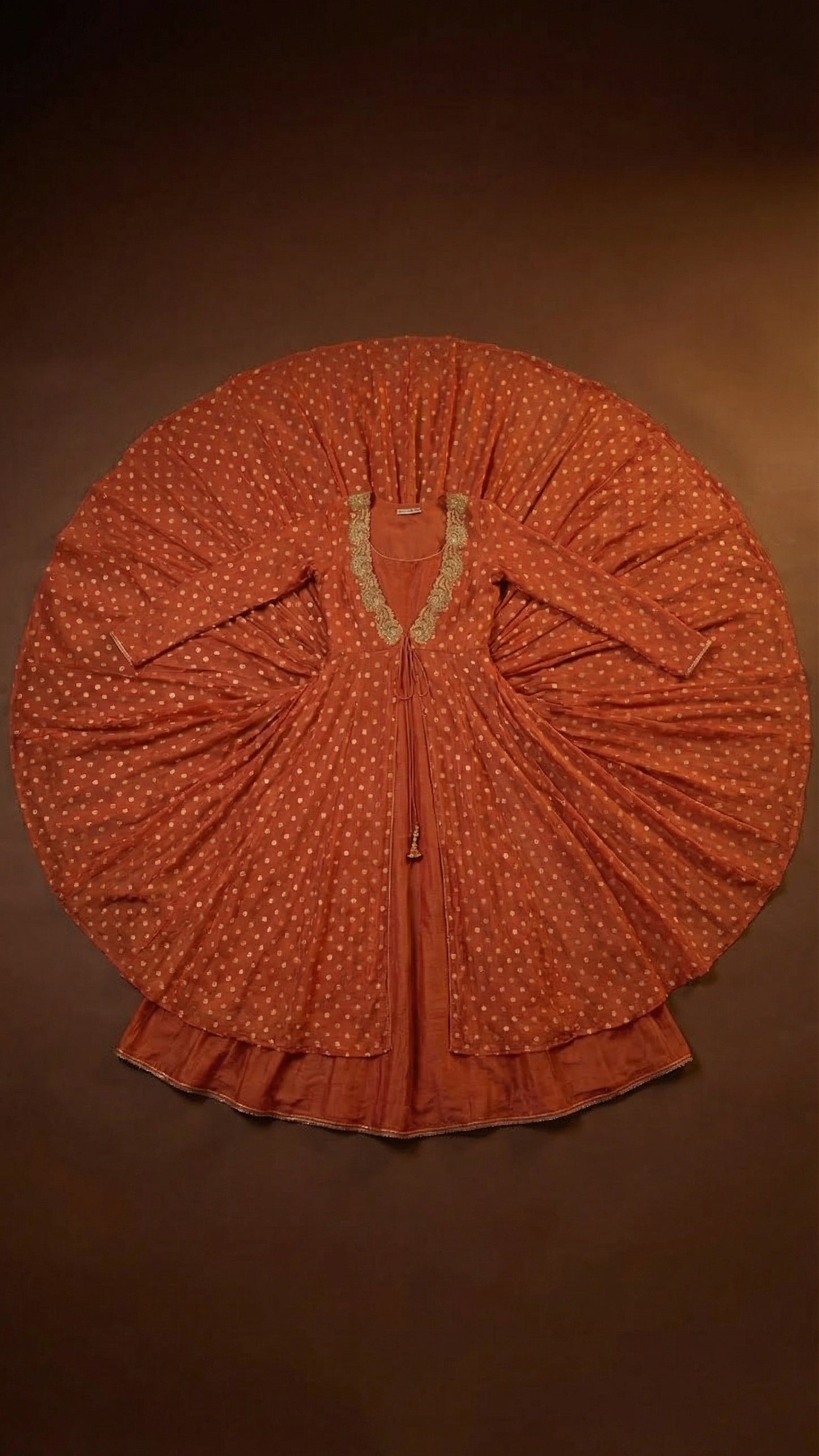 Rust Royale Layered Anarkali