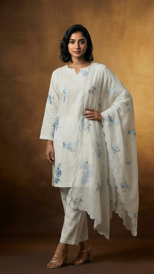 Azure Blossom Three-Piece Set