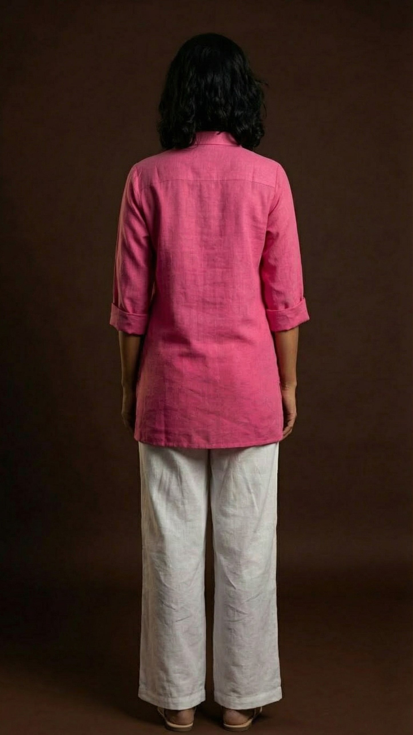 Hot Pink Linen Shirt Set