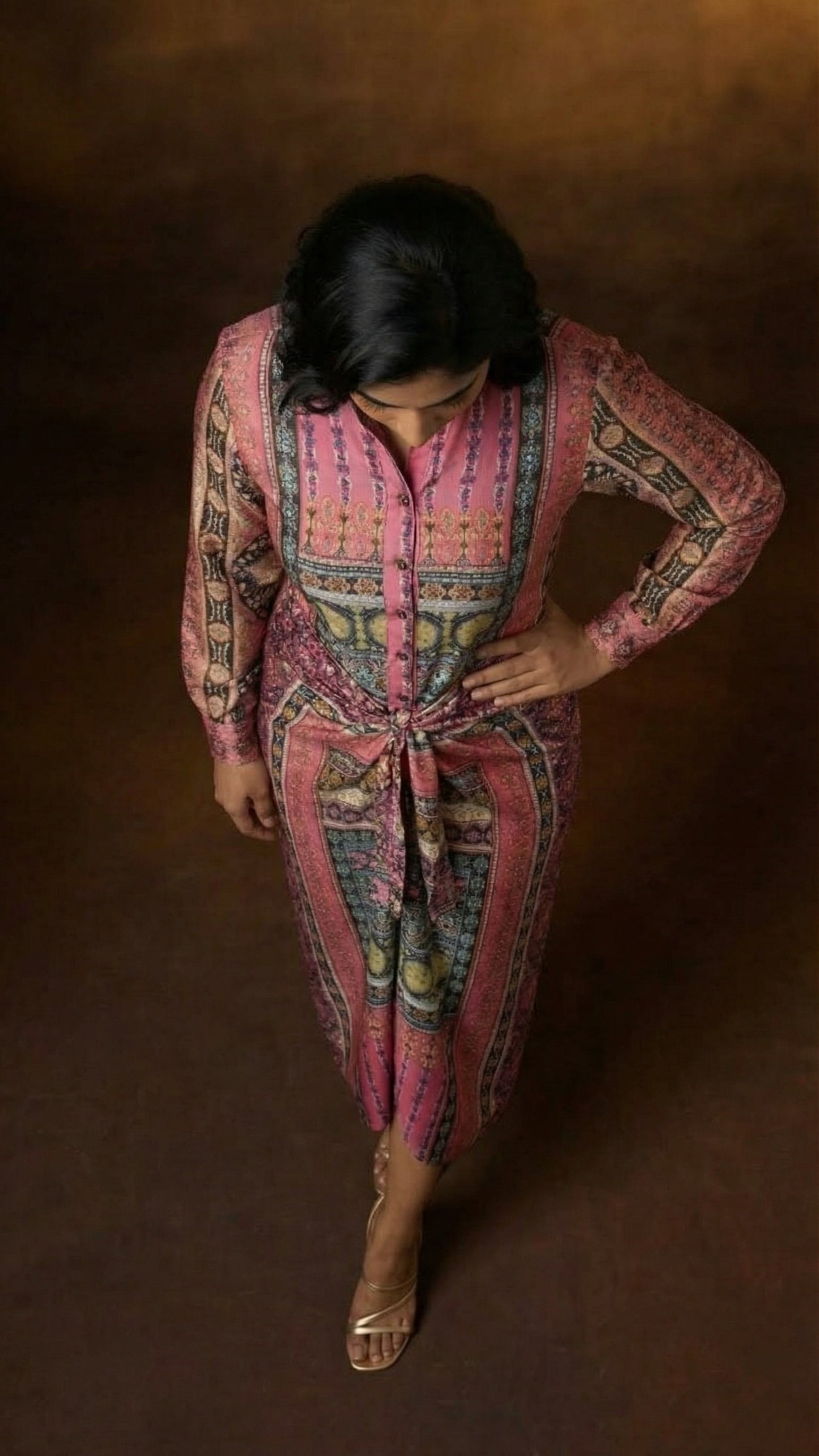 Vintage Tapestry Draped Dress