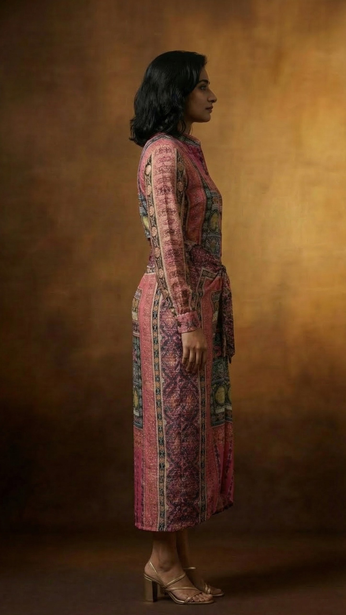 Vintage Tapestry Draped Dress