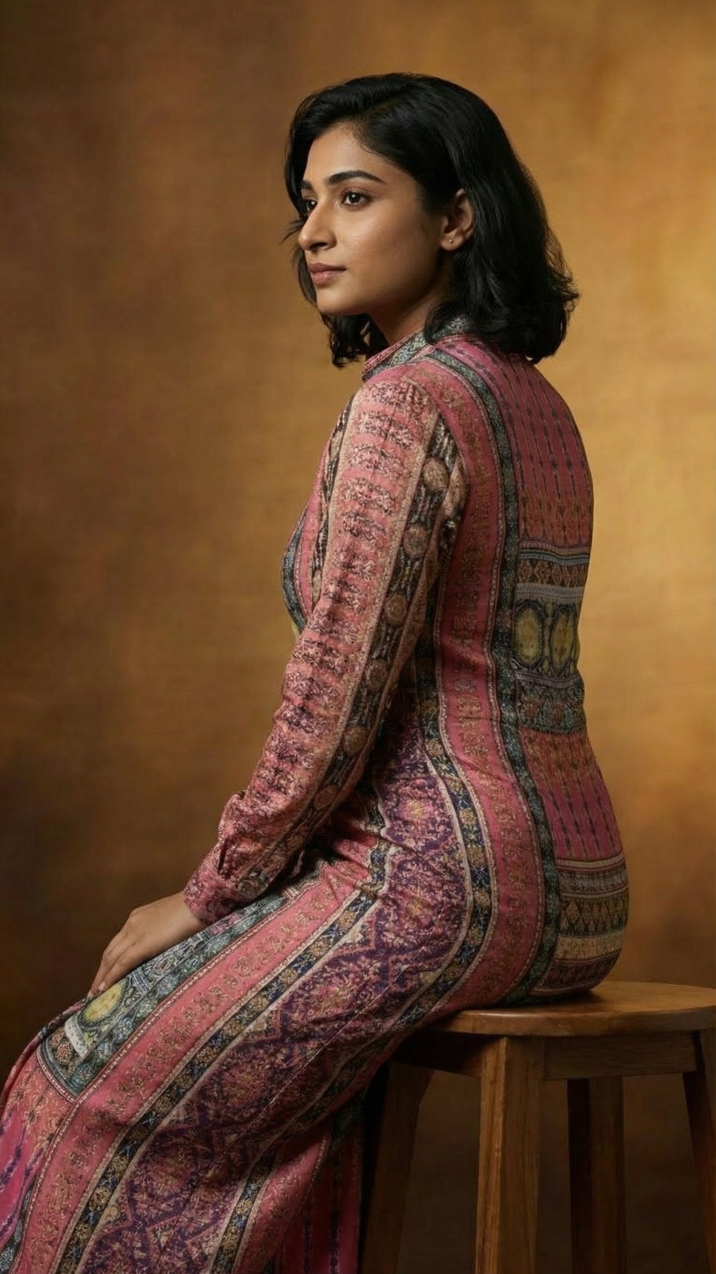 Vintage Tapestry Draped Dress