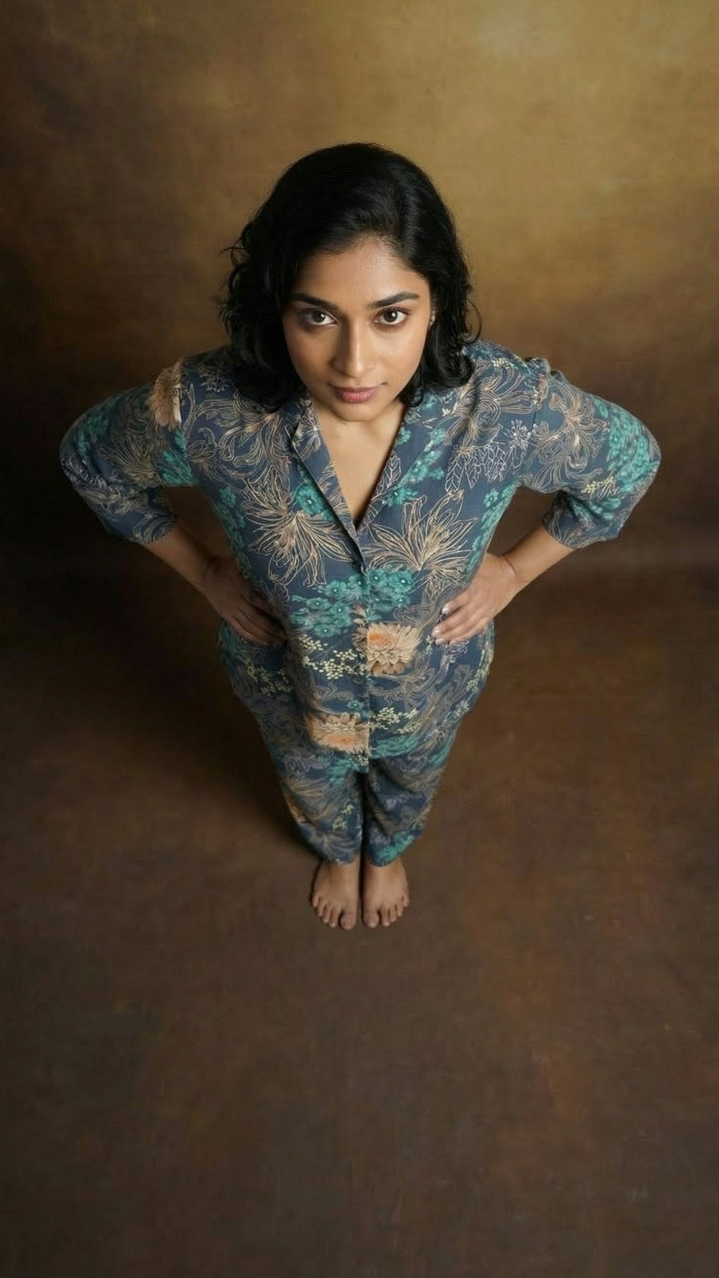 Teal Garden Night Suit