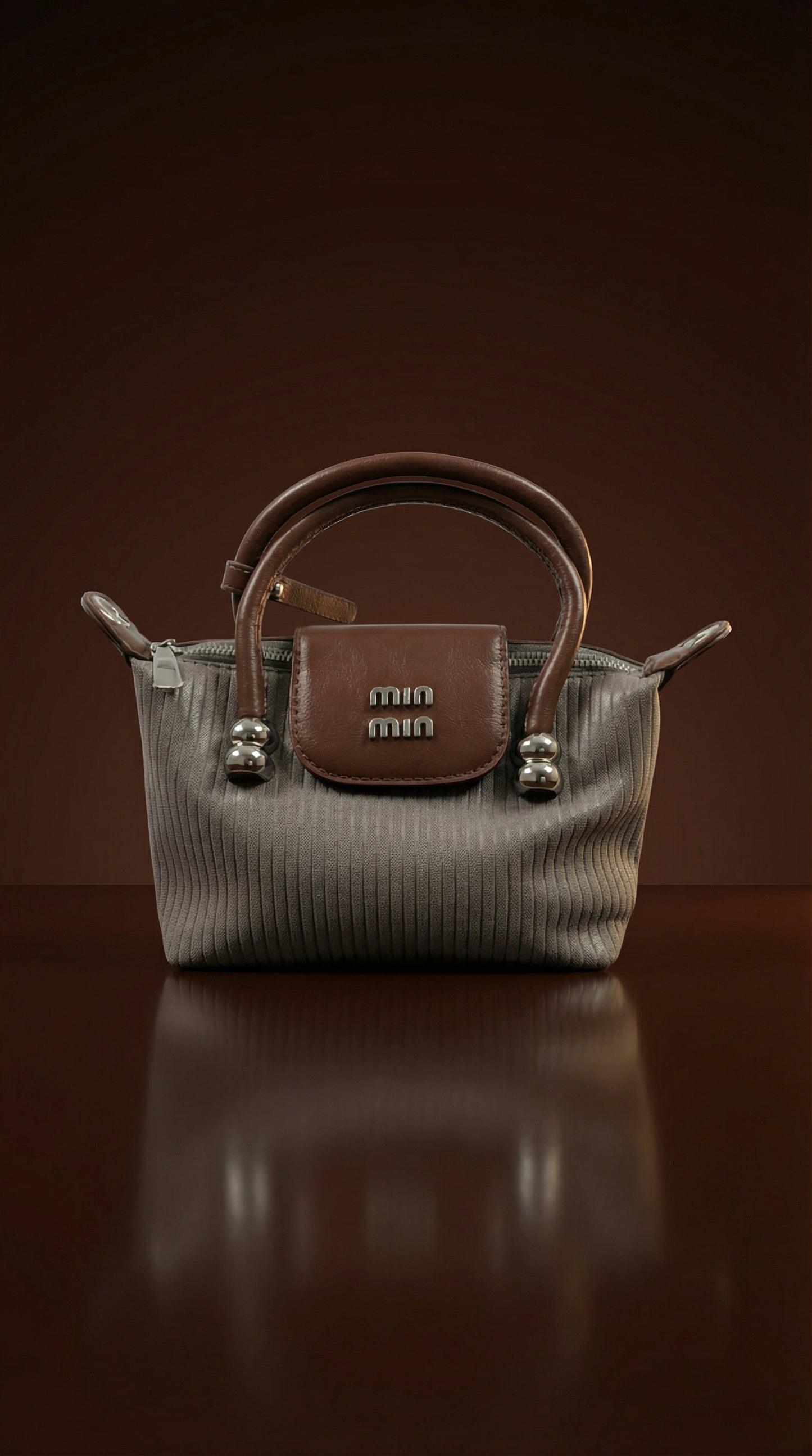 Taupe Serenite Mini Top-Handle Bag