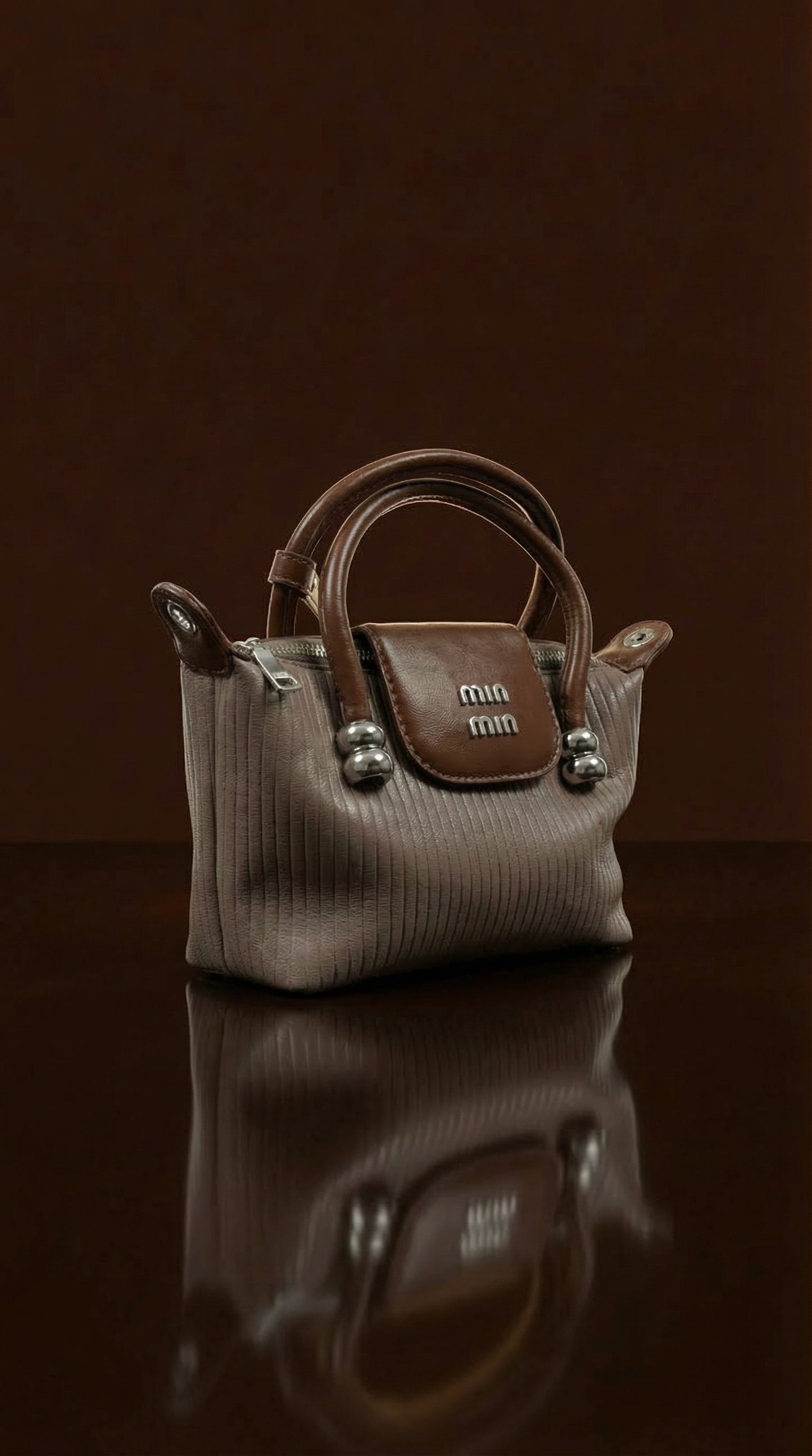 Taupe Serenite Mini Top-Handle Bag