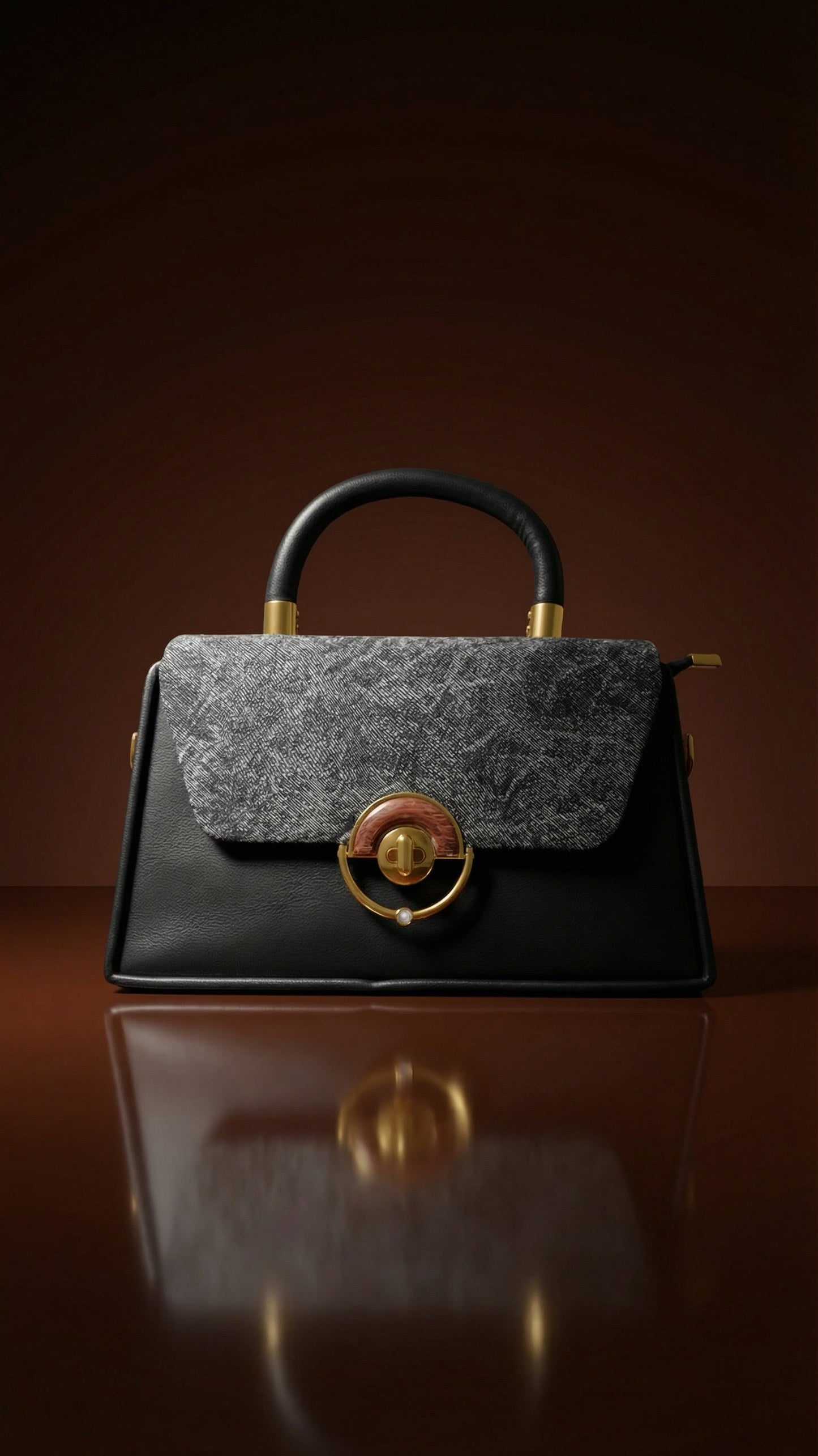 Noir Aurelia Top-Handle Bag