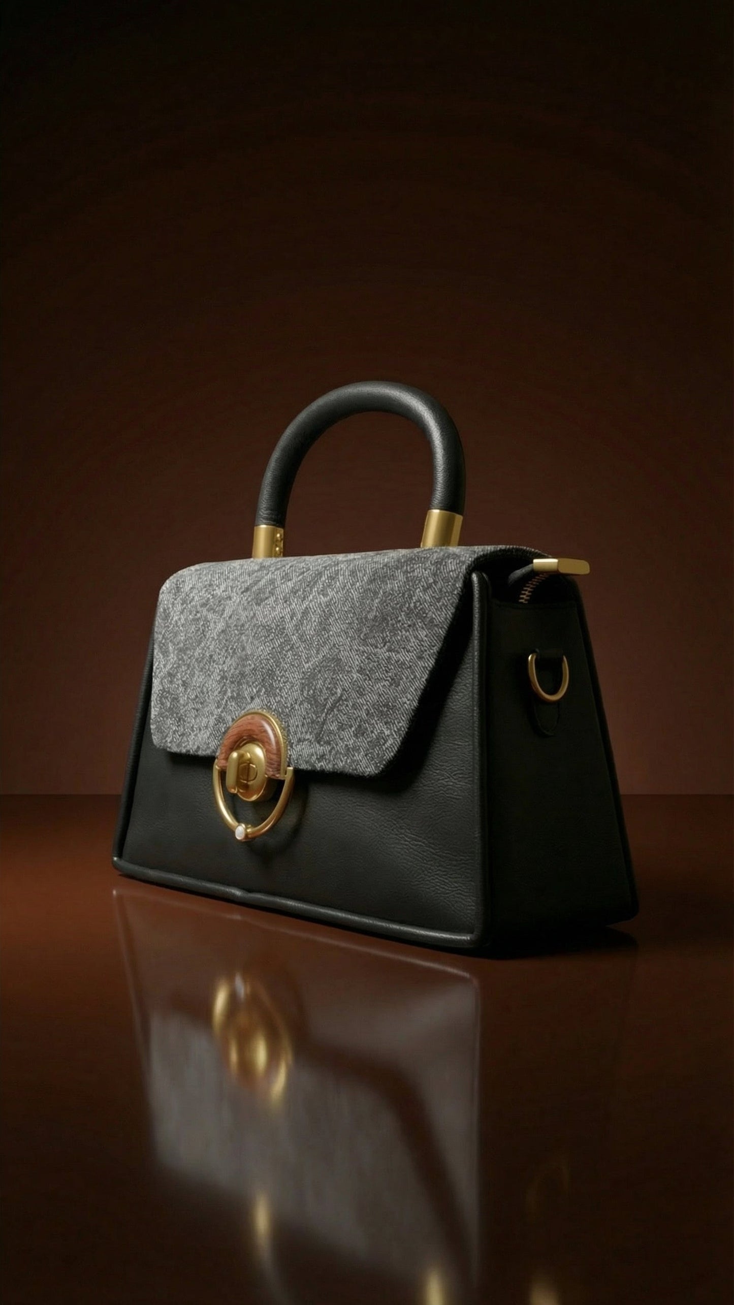 Noir Aurelia Top-Handle Bag