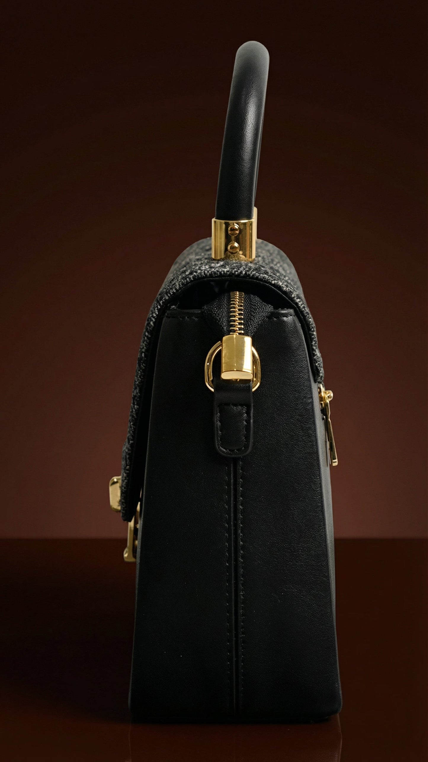 Noir Aurelia Top-Handle Bag
