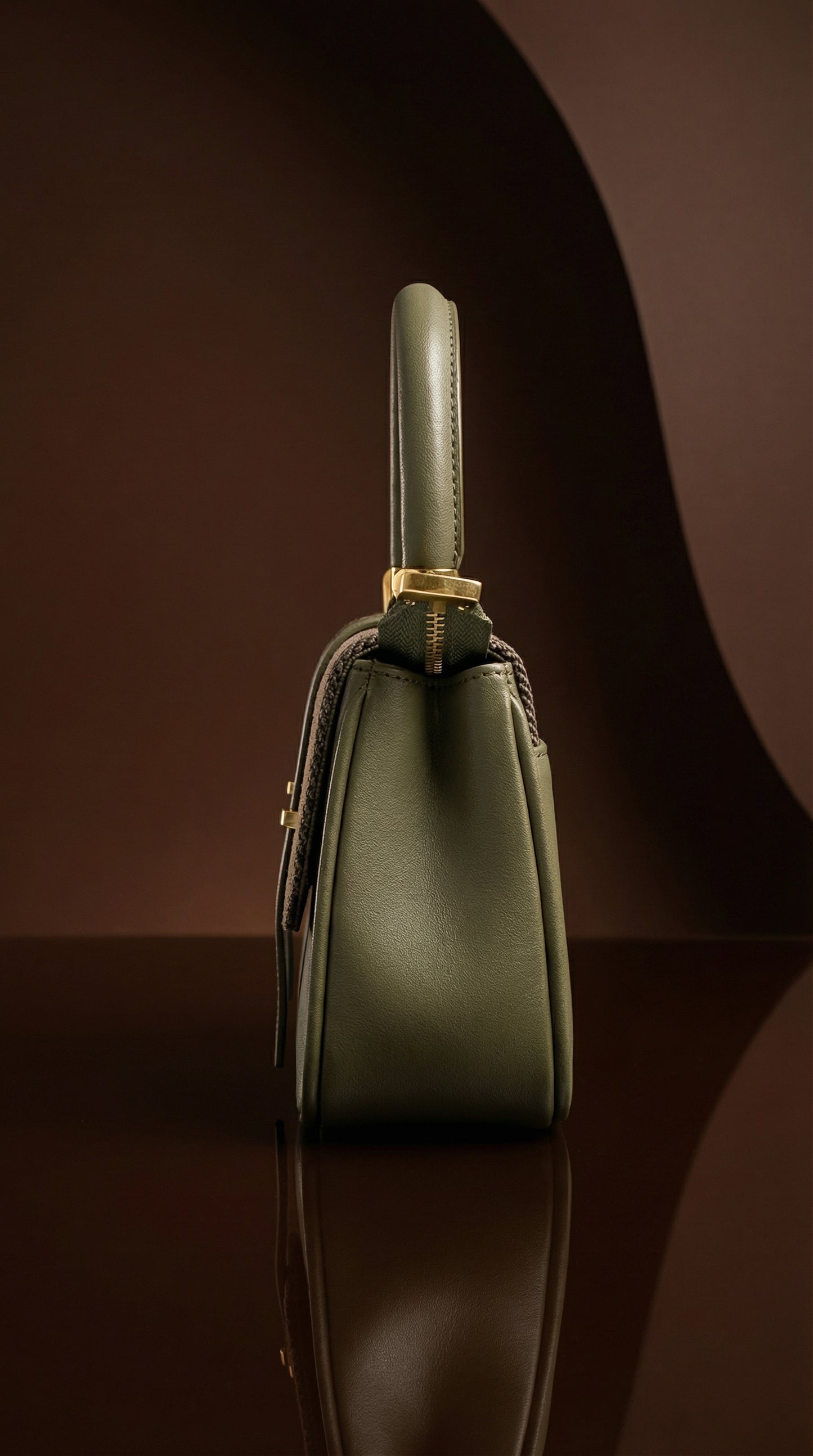 Olive Epoque Top-Handle Bag