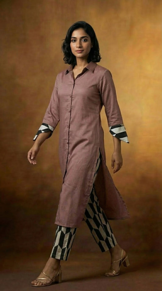 Dusky Mauve Kurti Set