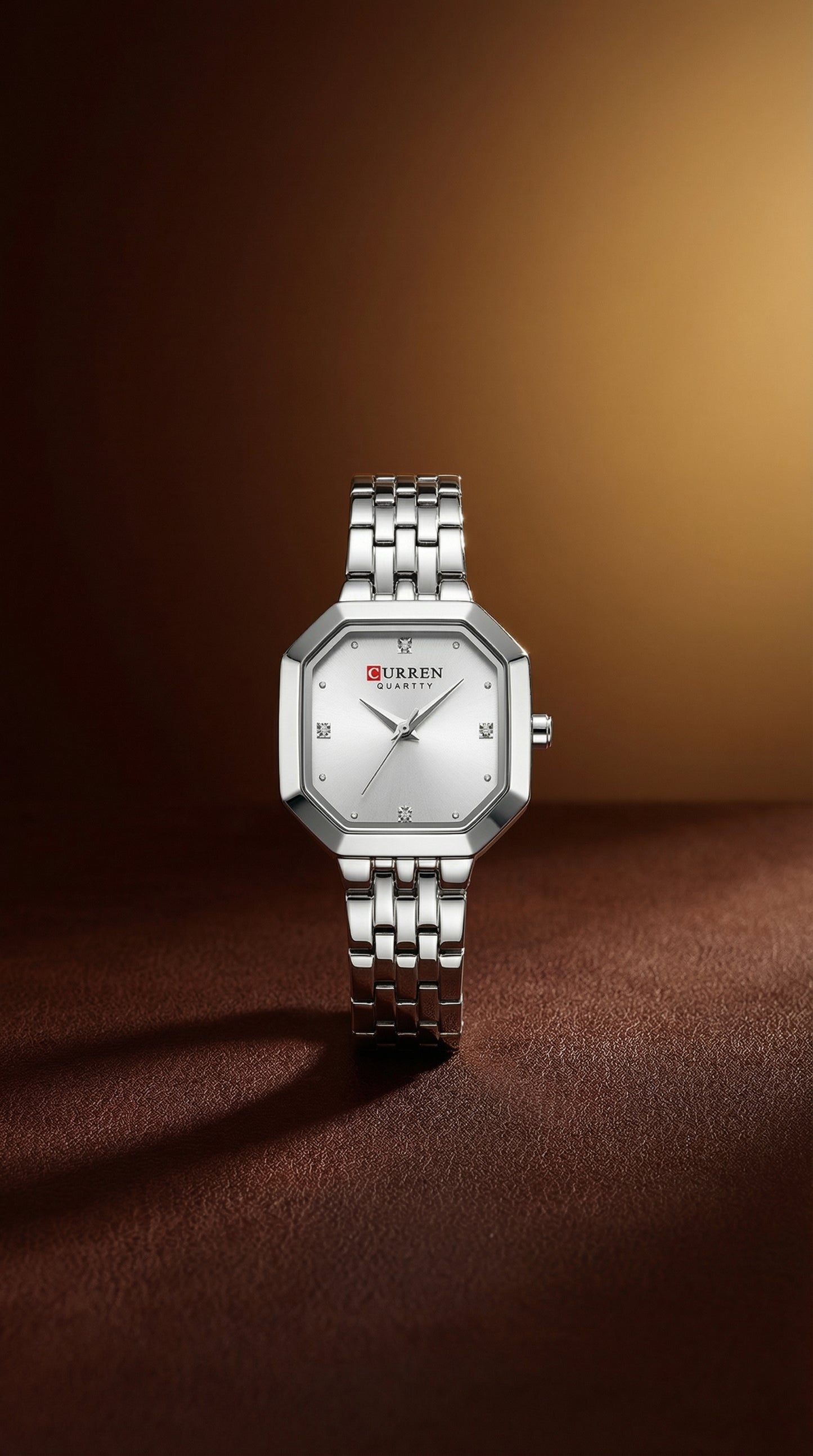 CURREN Rectangular Stainless Steel Quartz Watch