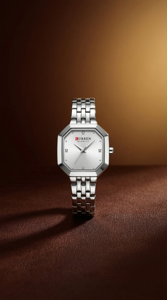 CURREN Rectangular Stainless Steel Quartz Watch