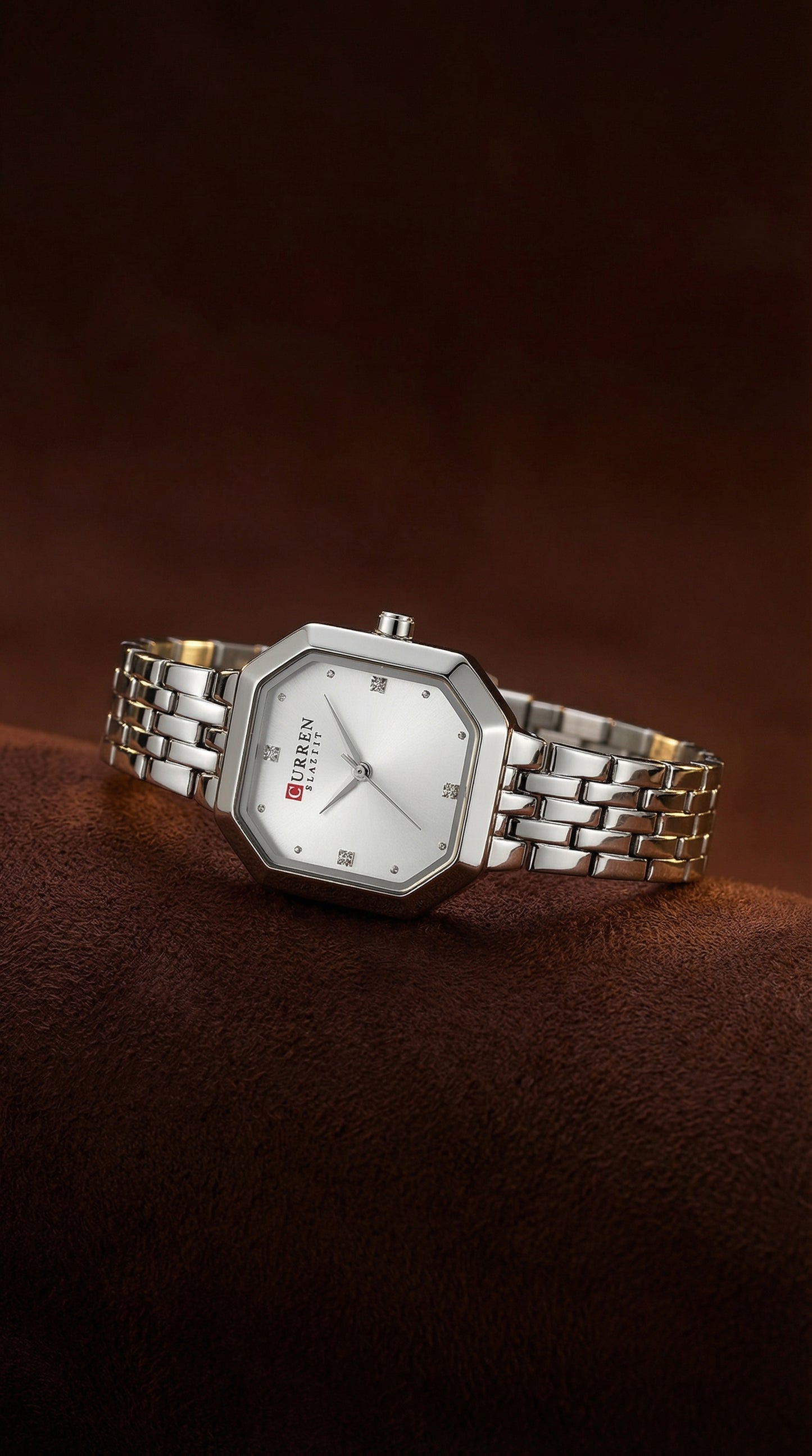 CURREN Rectangular Stainless Steel Quartz Watch