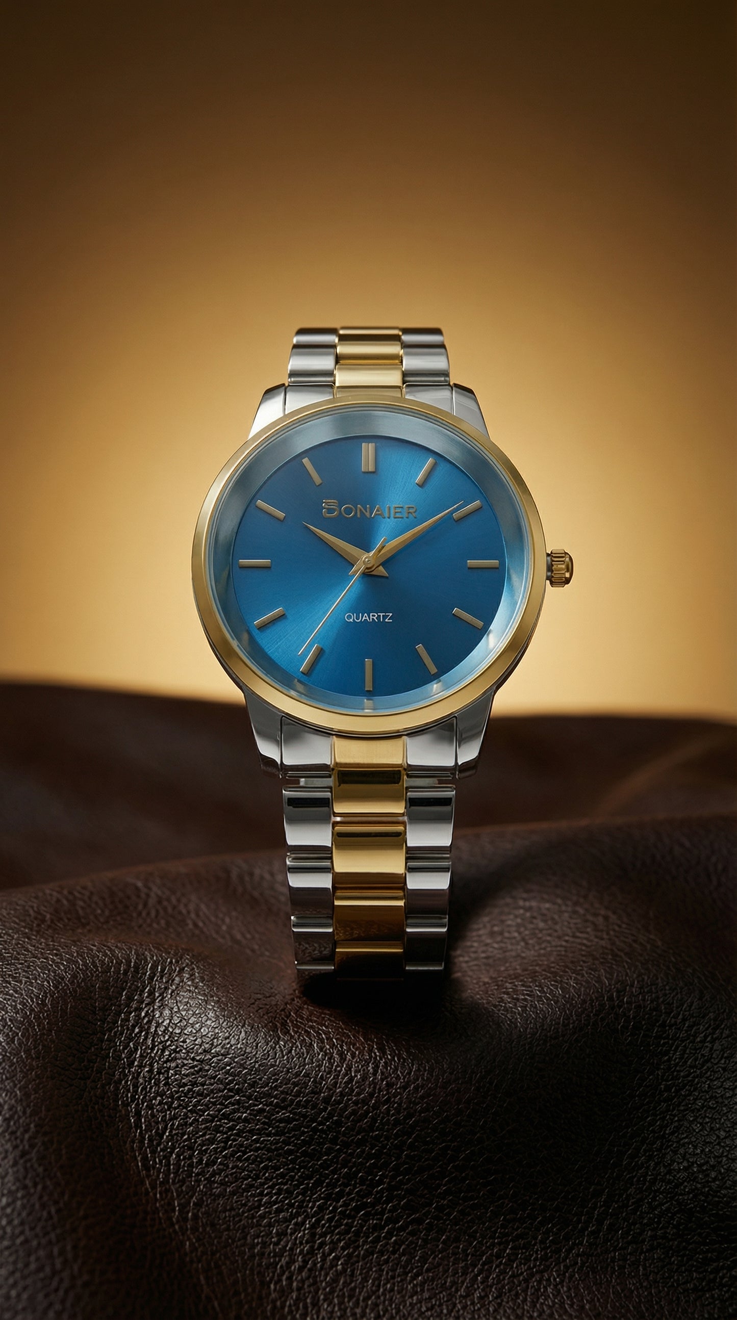 BONAIER Two-Tone Stainless Steel Quartz Watch