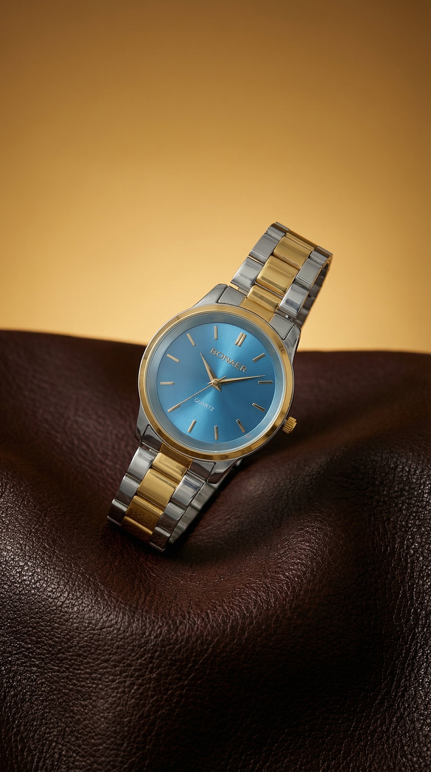 BONAIER Two-Tone Stainless Steel Quartz Watch