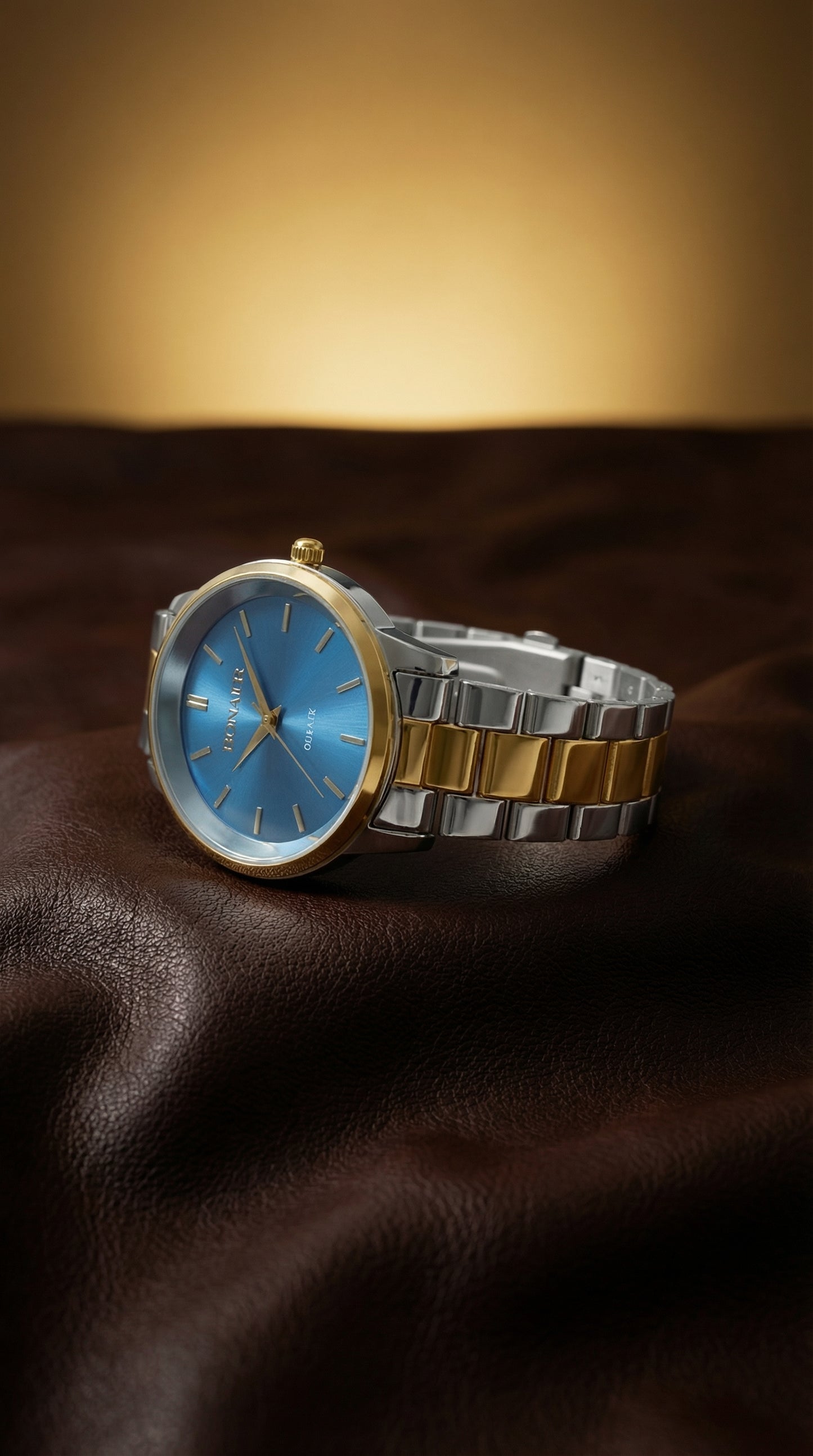 BONAIER Two-Tone Stainless Steel Quartz Watch