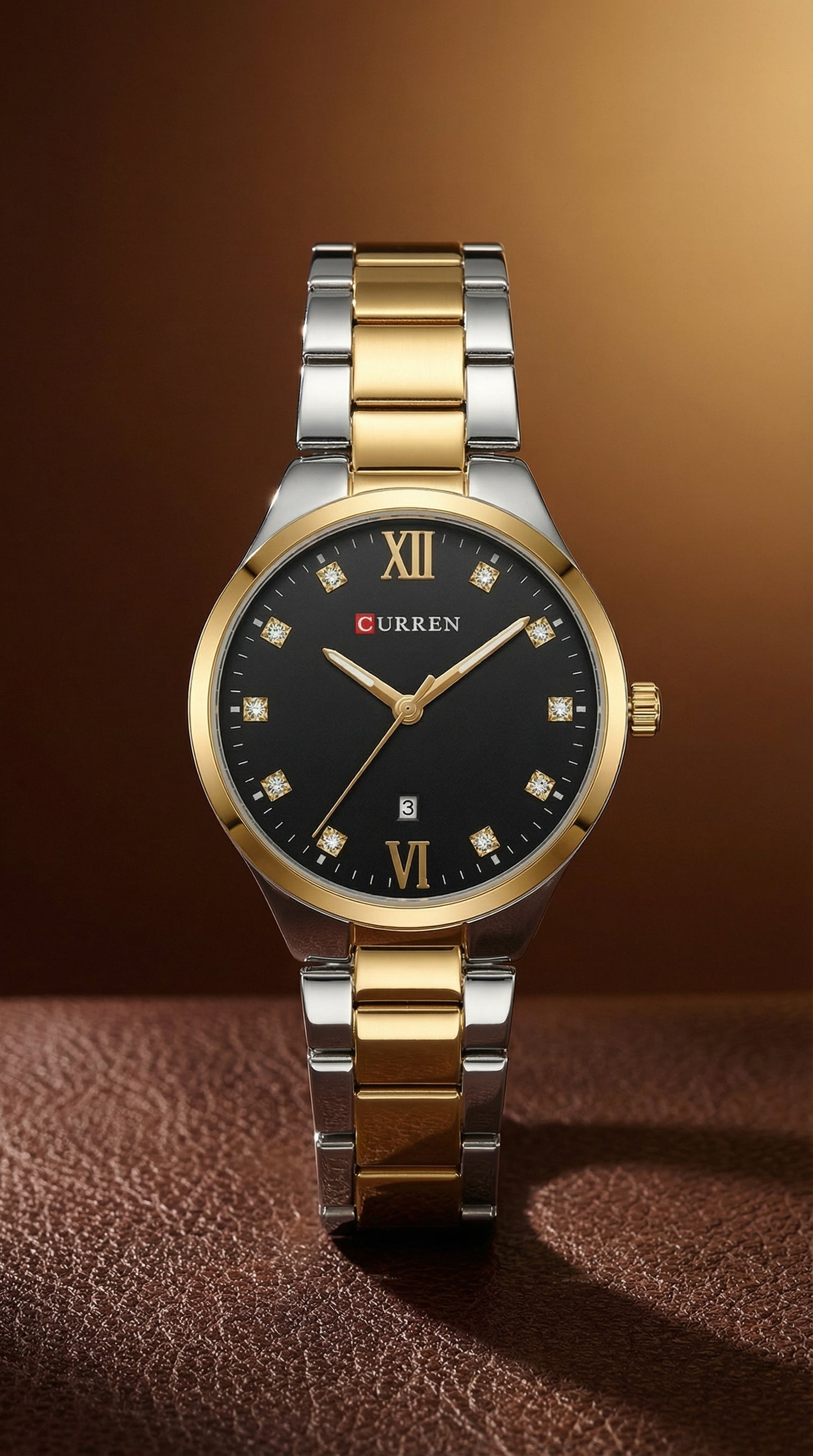 CURREN Two-Tone Roman Dial Quartz Watch