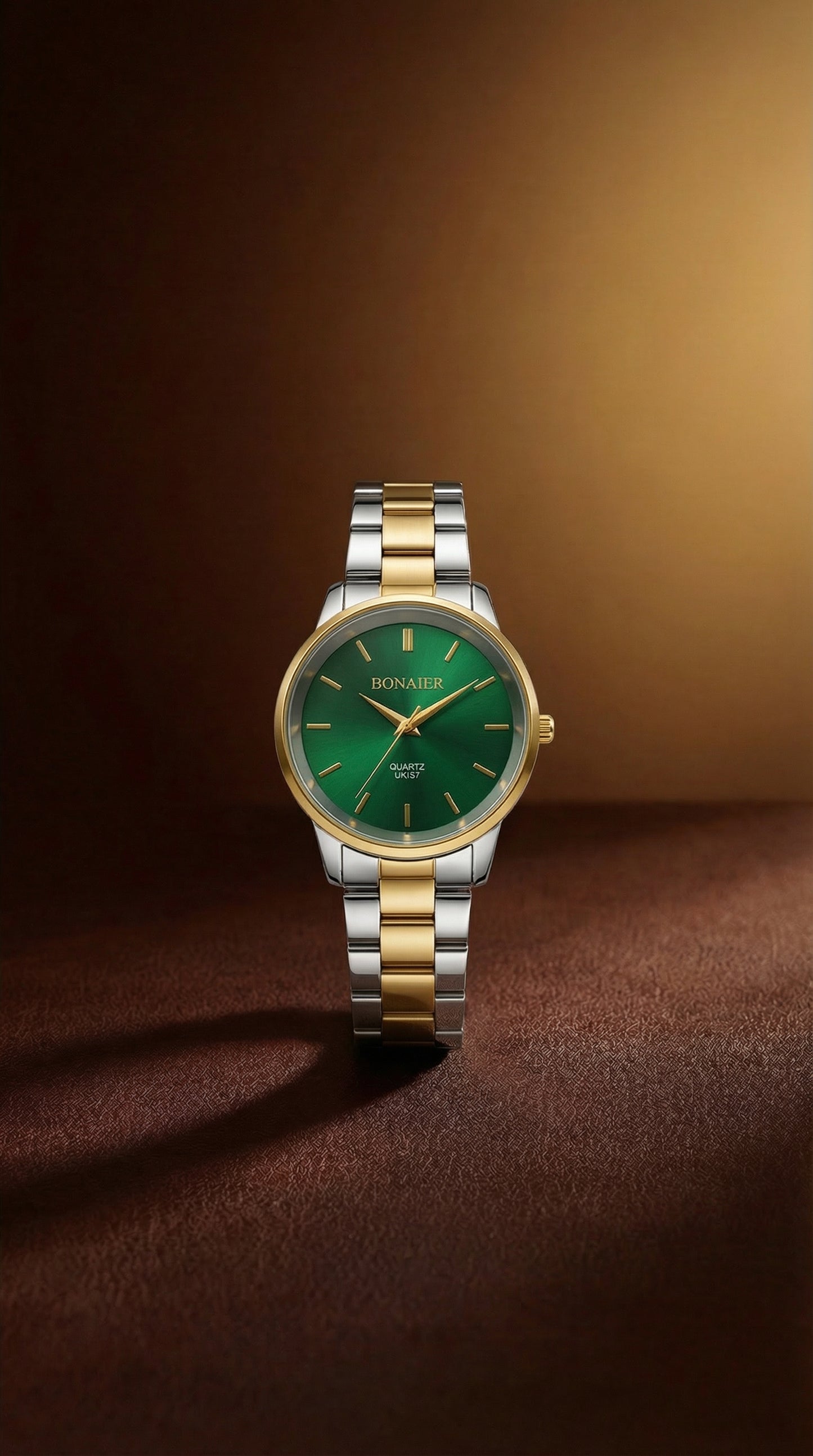 BONAIER Two-Tone Stainless Steel Quartz Watch