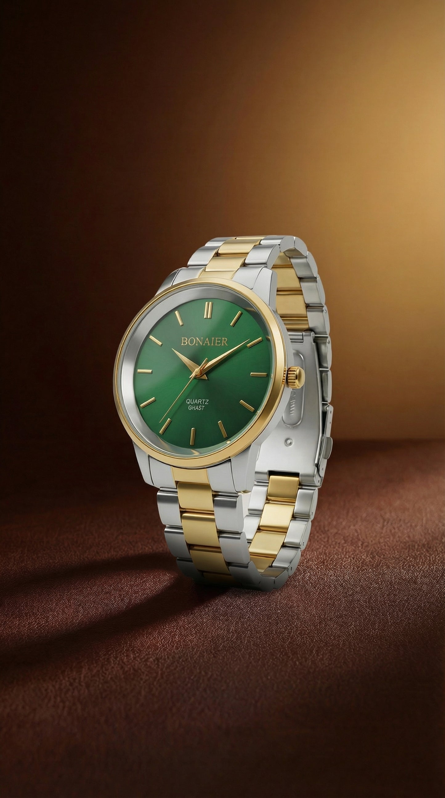 BONAIER Two-Tone Stainless Steel Quartz Watch