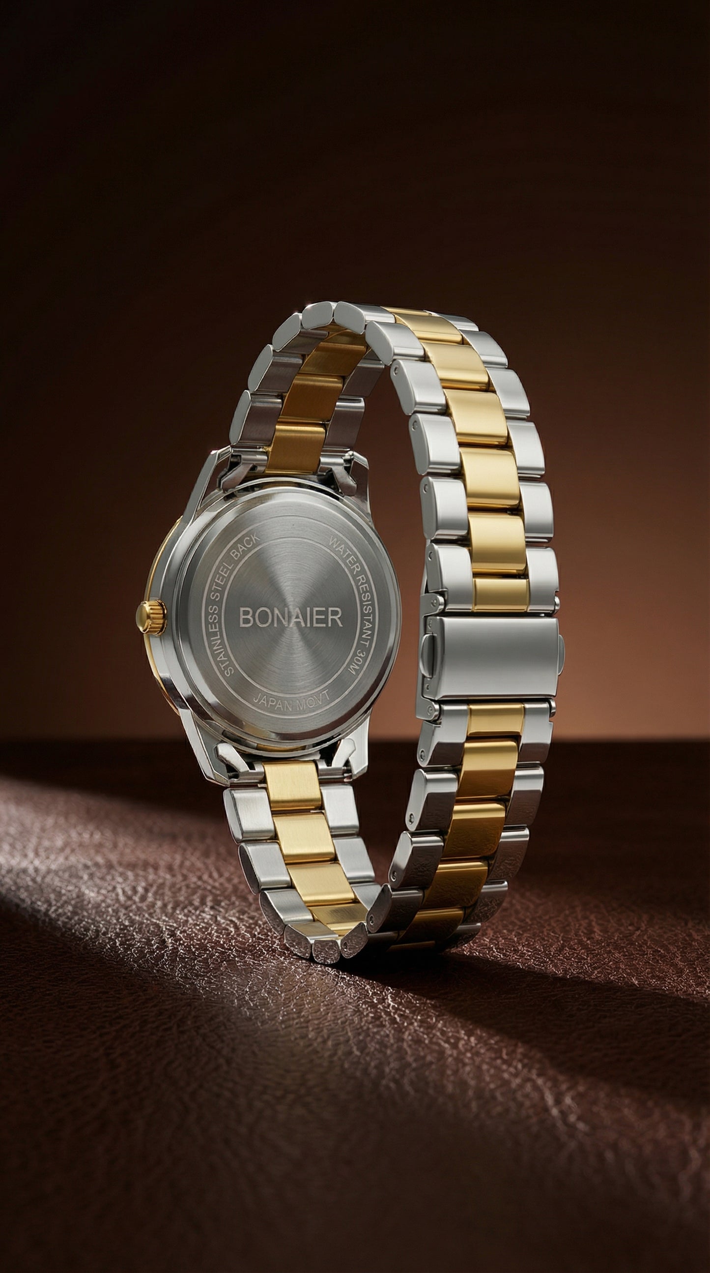 BONAIER Two-Tone Stainless Steel Quartz Watch