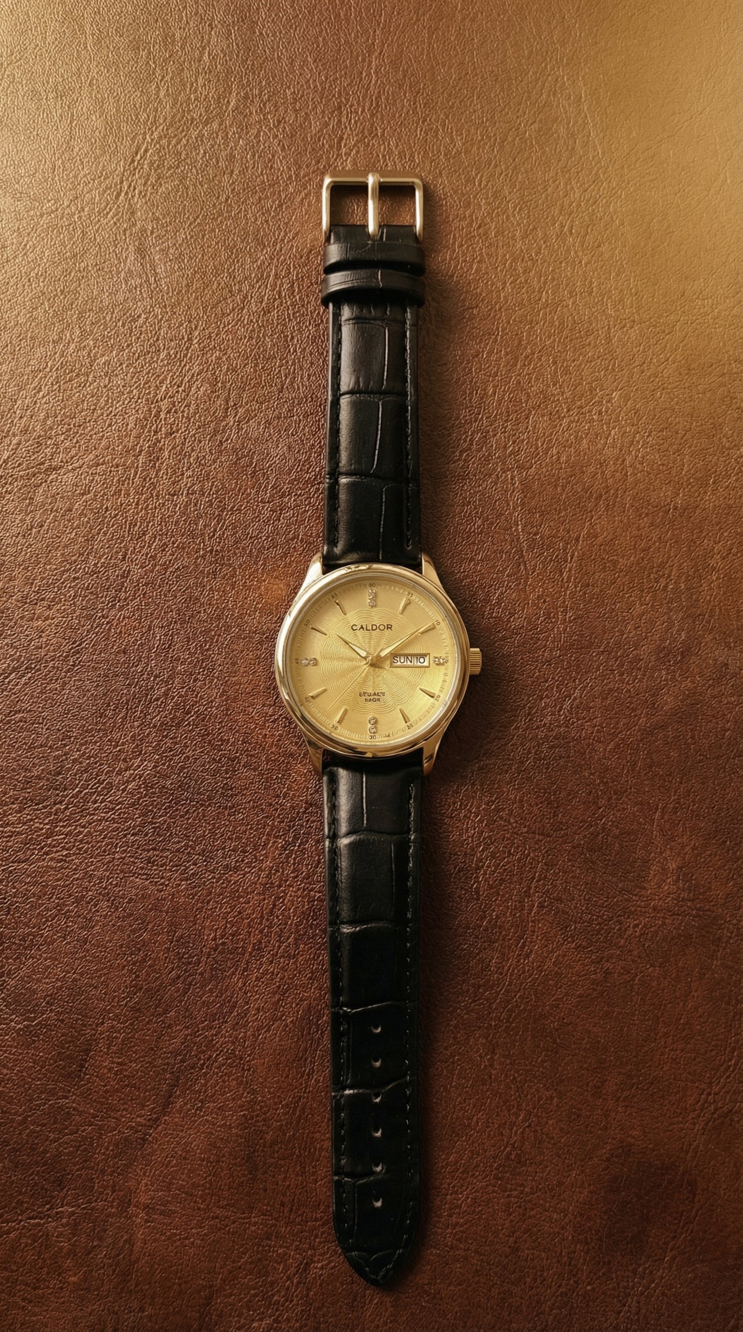 KALBORK Classic Day-Date Quartz Leather Watch