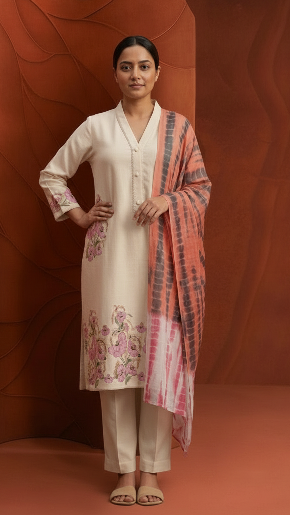 Premium Embroidery Three Piece