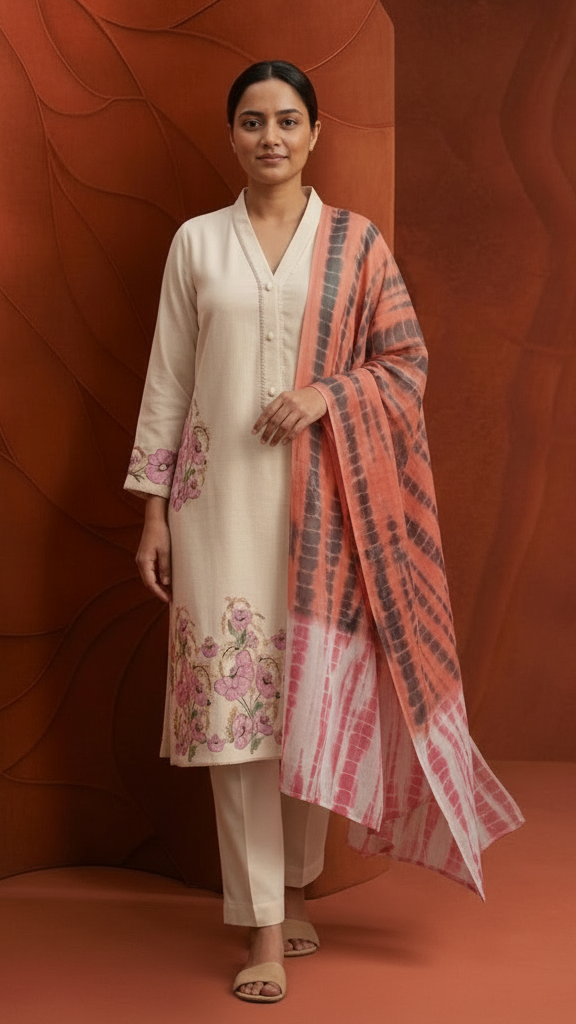 Premium Embroidery Three Piece